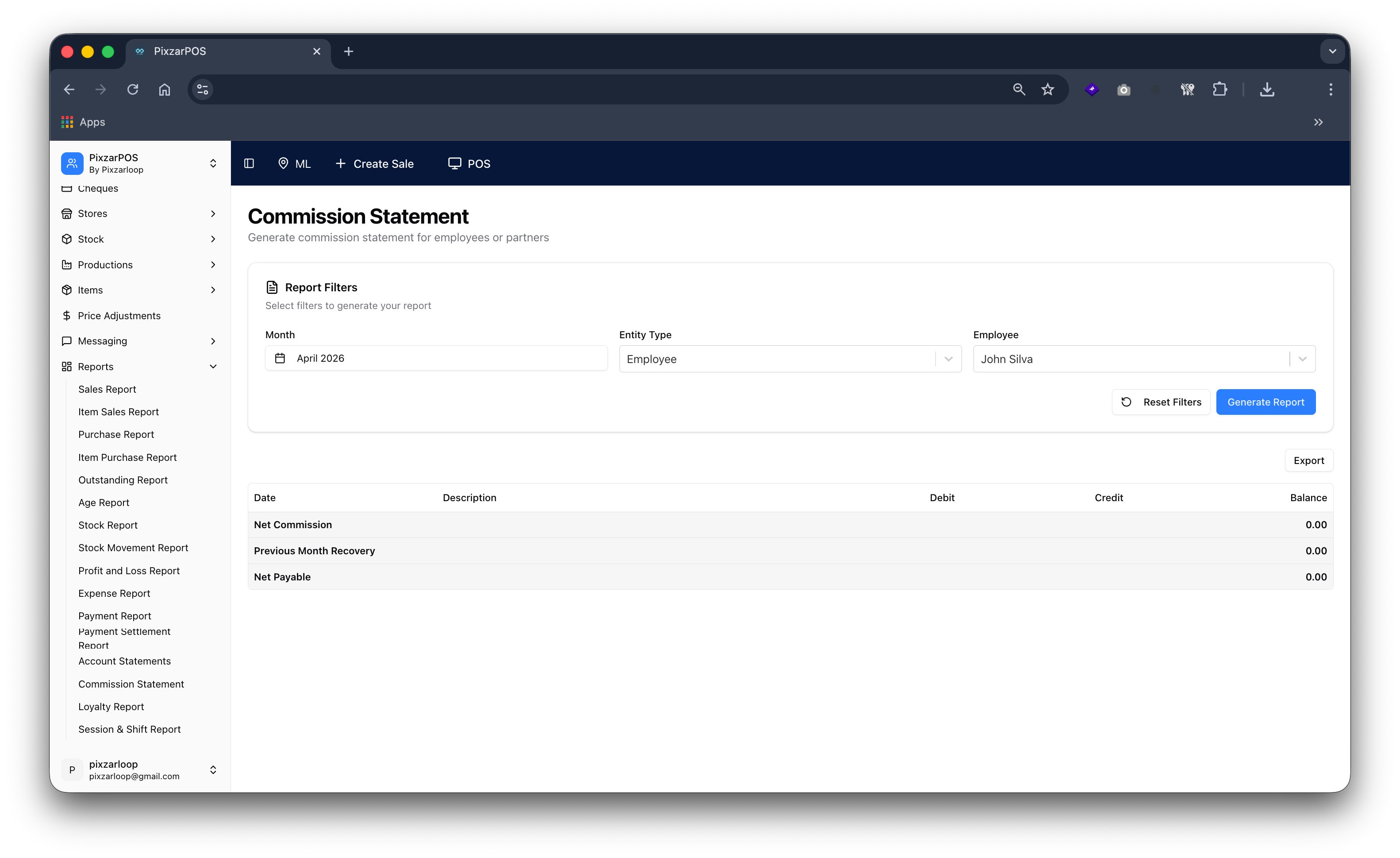 PixzarPOS mobile responsive screenshot