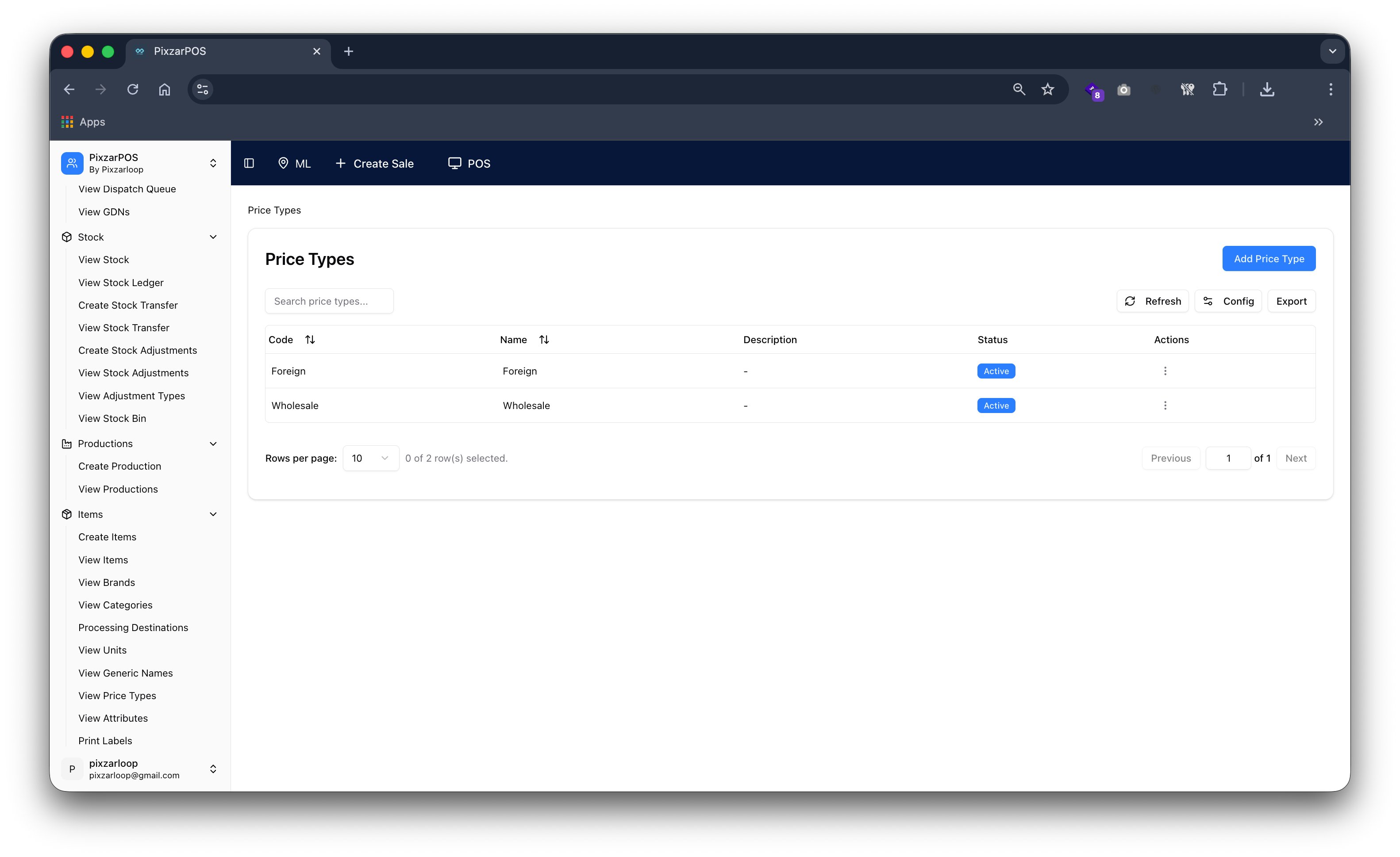 PixzarPOS mobile responsive screenshot