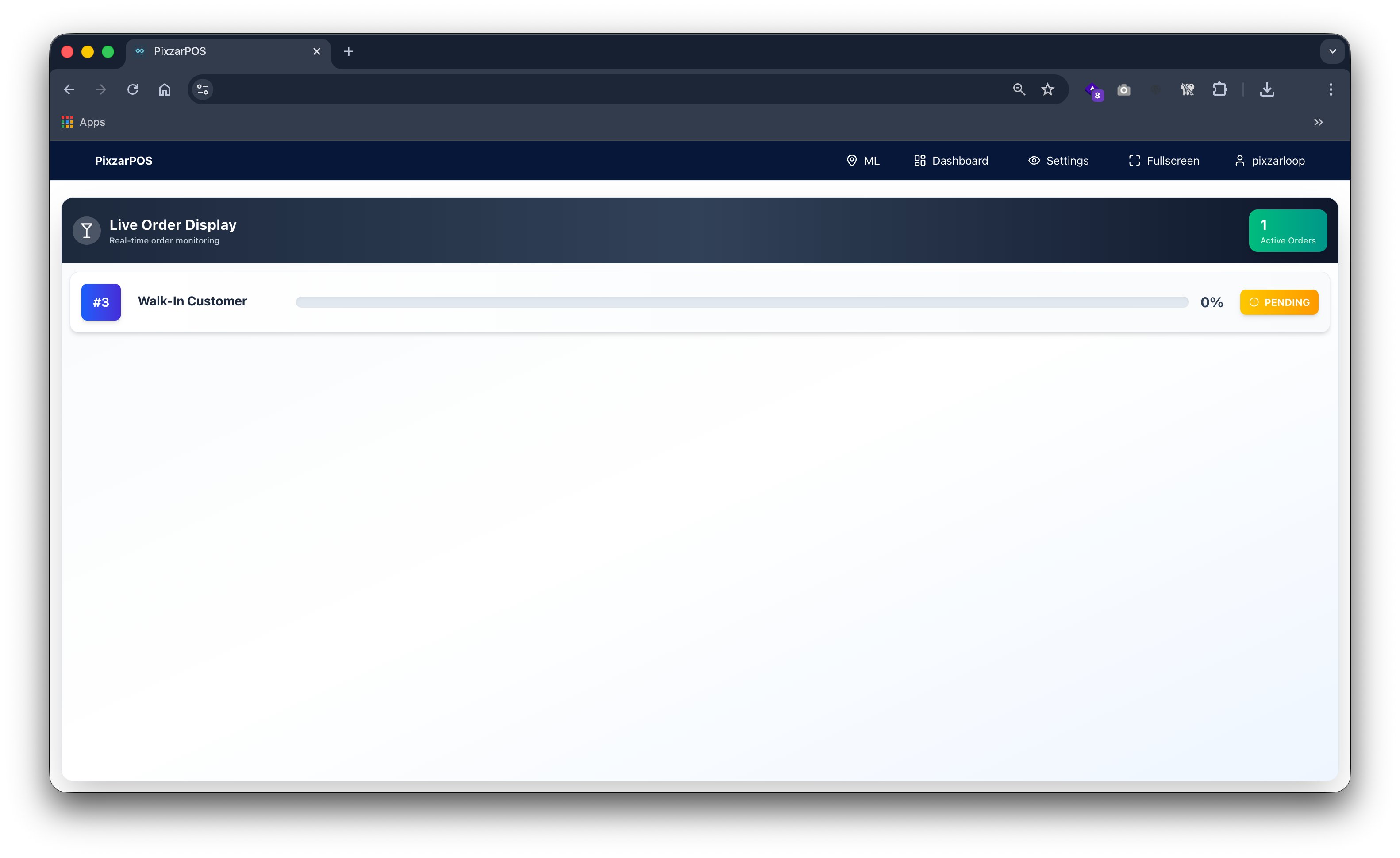 PixzarPOS mobile responsive screenshot
