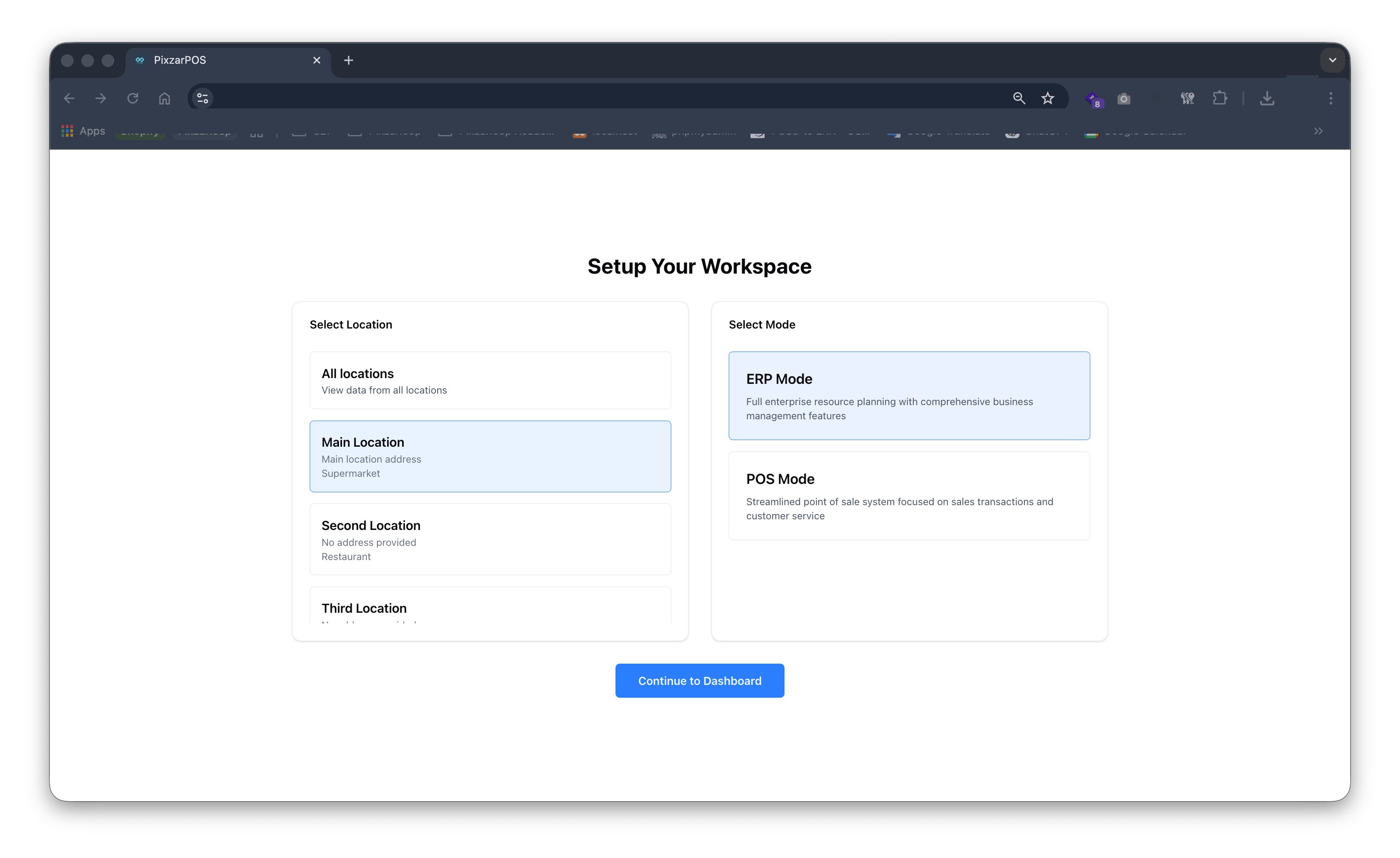 PixzarPOS reports screenshot
